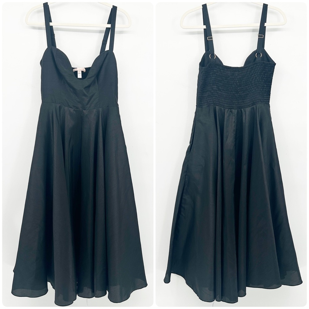 Hutch Anthropologie Womens Sweetheart U-Neck Smocked Bodice‎ Midi Dress Size 8 - Picture 2 of 9